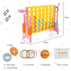 Giant 4 in a Row Game Jumbo Connect 4 Garden Games Set w/42 Gripped Rings