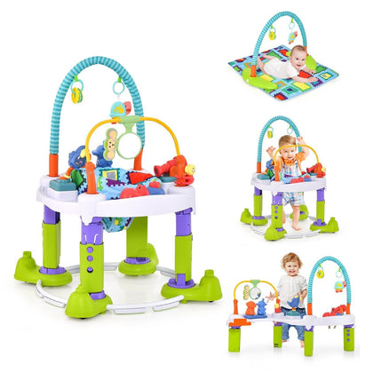4-in-1 Baby Bouncer Activity Center Bouncing Activity Saucer & Activity Table