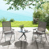 2 Pcs Patio Folding Chairs Outdoor Portable High Back Dining Chairs w/Armrests