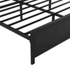 Double Size Bed Frame Metal Platform Bed LED Lights Headboard & Storage Shelves