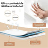 Folding Bed with 10cm Memory Foam Mattress, Portable Foldable Rollaway Guest Bed