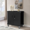 Steel Storage Cabinet 2Door 3 Layer Lockable Filing Cabinet Office Home w/Wheels