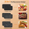 Sandwich Maker 3 in 1 Breakfast Maker w/ 5-gear Temperature Control