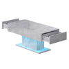 High gloss Coffee Table with RGB LED Lights Living Room Cocktail Sofa Table Grey