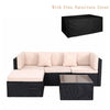 Rattan Garden Furniture Set L Shaped 4-Seater Combo Modular Sofa Patio w/ Cover