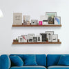 Set of 2 Wooden Floating Shelves Kids Bookshelf Wall Mounted Picture Ledge Shelf