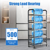 Metal Kitchen Trolley Shelving Rotating Storage Cart Mobile Shelving Rack Black