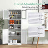 148cm Tall Bathroom Cabinet Freestanding Storage Cabinet-White
