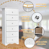 Chest of Drawers Free Standing 6 Drawers Wooden Storage Cabinet W/ Metal Handles