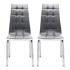 2pcs High Back Dining Chairs PU Leather Padded Seat Chrome Legs Kitchen Office