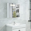 White Bathroom Cabinet Mirror w/ Shelf Wall Mounted Storage 3 Color LED Light