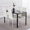 Rectangular Black Tempered Glass Dining Table Metal Frame Dining Room Kitchen