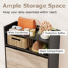 Freestanding Wooden Shoe Rack with Open Storage-Black