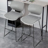 Set of 2 Padded Plastic Barstool Kitchen Dining Bar Chairs Cushioned Seat Metal