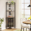 Tribesigns Corner Rack with Glass Holder and Storage Shelves,4 Tier
