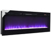 Black Glossy Tempered Glass Panel Electric Fireplace Inset/Wall Mounted/12 Flame