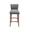 2x Breakfast High Bar Home Kitchen Pub Stools Chair Linen Seat Padded Wooden Leg