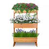 3 Tier Raised Garden Bed Wooden Elevated Planter Grow Box for Flower Herb Green
