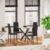 Muti Types Dining Table Kitchen Room Glass Top Metal Frame Table Desk Only Table