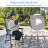 Set of 2 Folding Chairs Garden Fabric Chairs Indoors Outdoors Seat w/Armrests