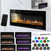 Electric Heater 40-100in LED Fireplace Media Wall Fire Insert/ Wall Mount/ Stand