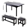 Wooden Dining Table with Stools Benches 120-160cm Extending Kitchen Dining Table