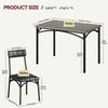 Rectangular Dining Table Set for 4 with Upholstered Chairs for Small Space Grey