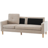 Modern L-Shaped Corner Sofa with Footstool Fabric 2 3 Seater Sofa Couch Beige