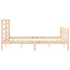 Gecheer Bed Frame with Headboard 160x200 Solid Wood Bed Frame O2T4