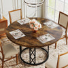 Tribesigns Round Dining Table for 4-6 People, 120 CM Kitchen Table, ONLY Table