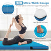 4F Folding Gymnastics Mat 10cm Thick Foam Tumbling Mats w/Carry Handles-Blue