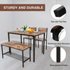 Modern Dining Table and Chairs Set 2xChairs 1xBench Metal Frame Kitchen Home Bar