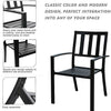 Patio Chairs Set of 4 Outdoor Dining Chairs Stackable Armchairs for Garden Yard