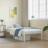 Metal Bed Frame with Headboard and Footboard White 107x203 cm