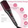 2-in-1 Ionic Hair Straightener Brush - Hot Comb with 16 Settings, Dual Voltage