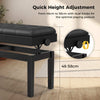 Heavy Duty Adjustable Wooden Piano Bench Double Piano Seat w/Storage