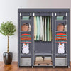 FABRIC CANVAS WARDROBE WITH HANGING RAIL SHELF CLOTHES STORAGE CUPBOARD