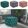 Large Velvet Fabric Tufted Pouf Stool Round/square Chesterfield Ottoman Footrest