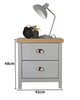 2 Drawers Wooden Bedside Cabinet Bedroom Side Tables Nightstand Shelf Unit Grey