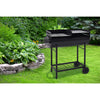 HALF OPEN DRUM BARREL STEEL BBQ CHARCOAL GARDEN BARBECUE BLACK ADJUSTABLE GRILL