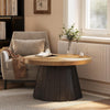 Round Coffee Table for Living Room 80cm Farmhouse Wooden Circle Center Tea Table