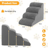 4-Tier Foam Dog Ramp 41CM Wide & 72CM Deep Pet Stairs W/ Washable Zippered Cover