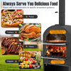 Outdoor Pizza Oven Wood Fired Pizza Oven with Protective Cover-Black