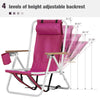 Portable Camping Folding Beach Chair Set of 2 for Adults W/ Headrest&Cup Holder