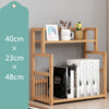 Natural Wood Desktop Bookshelf Bookcase Organizer Table Storage Shelf Rack