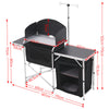 Folding Camping Kitchen Unit Lightweight Aluminium Cooking Table with Carry Bag