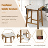 65CM Kitchen Dining Bar Stool Set of 2 Wooden Counter Height Saddle Stools