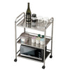 3 Tiers Storage Racks Holders ABS Stainless Steel Trolley with Wheels Kitchen
