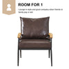 PU Single Sofa Wood Arm Metal Frame Comfort Save Space Office Home Hotel Lounge