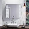 LED Bathroom Mirror Cabinet With Shaver Socket Demister Heated Clock 650×600mm